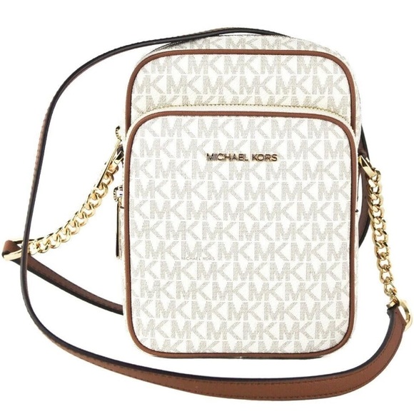 Michael Kors Handbags - MK Jet Set Travel Medium Logo Chain Crossbody Bag NWOT